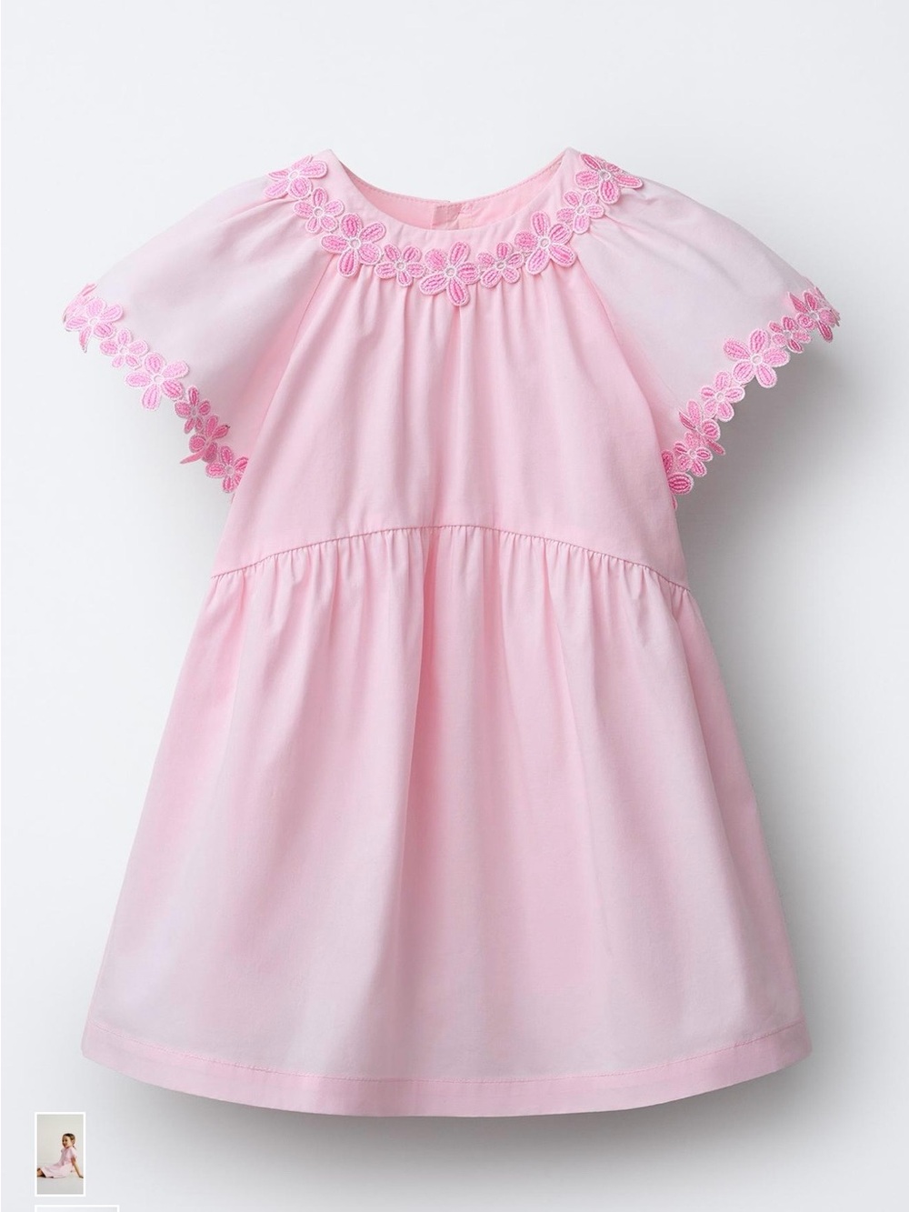 Zara Embroidered Floral Poplin Dress